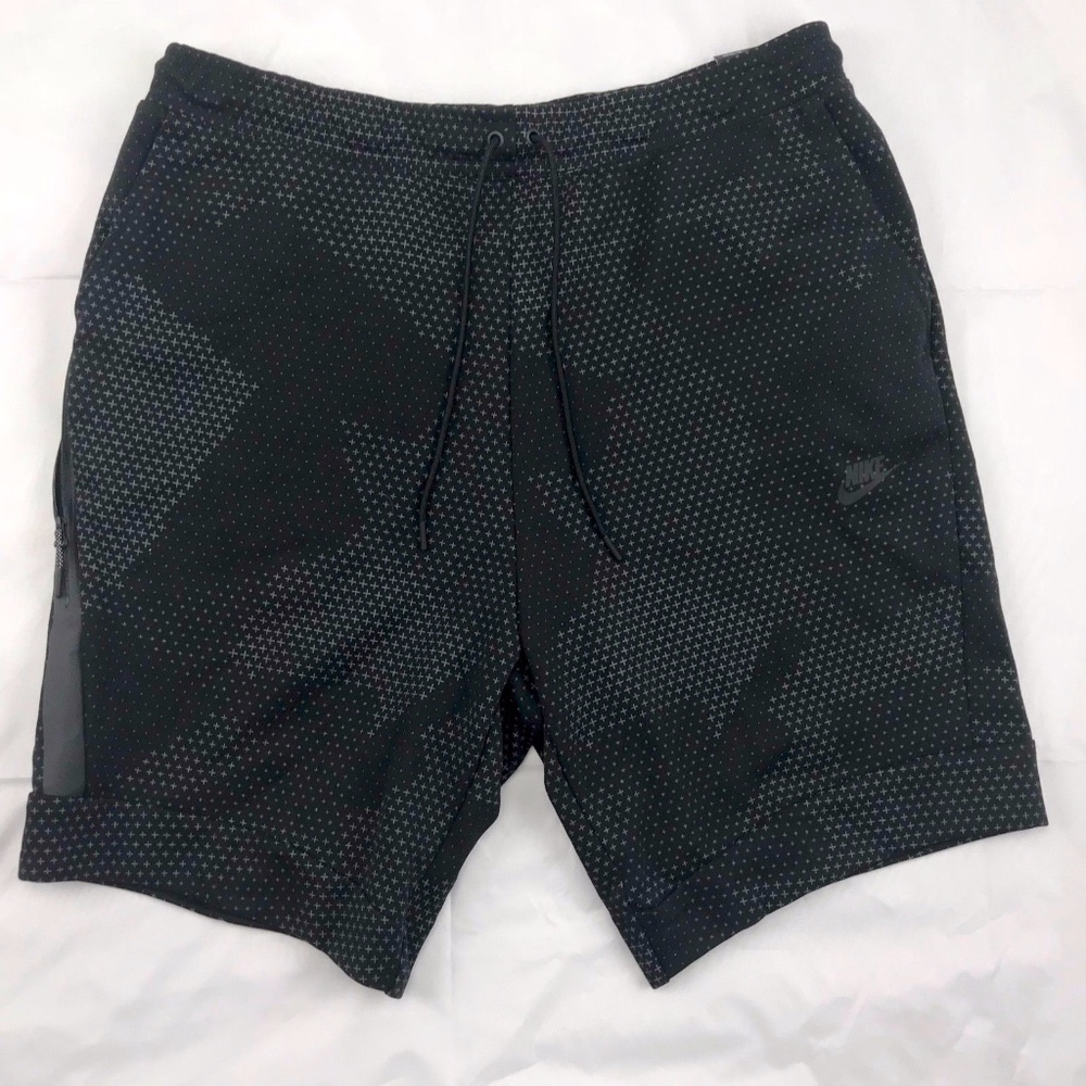 Nike Tech Fleece GX 1.0 Print Shorts Black Grey